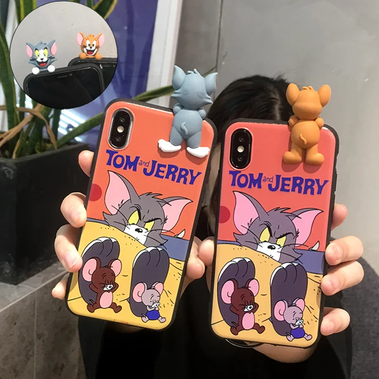 

Oneplus 6T Cartoon 3D Tom Jerry Matte phone Case for Oneplus 3 3T One Plus5 5T 1+6 Cute Cat soft back cover