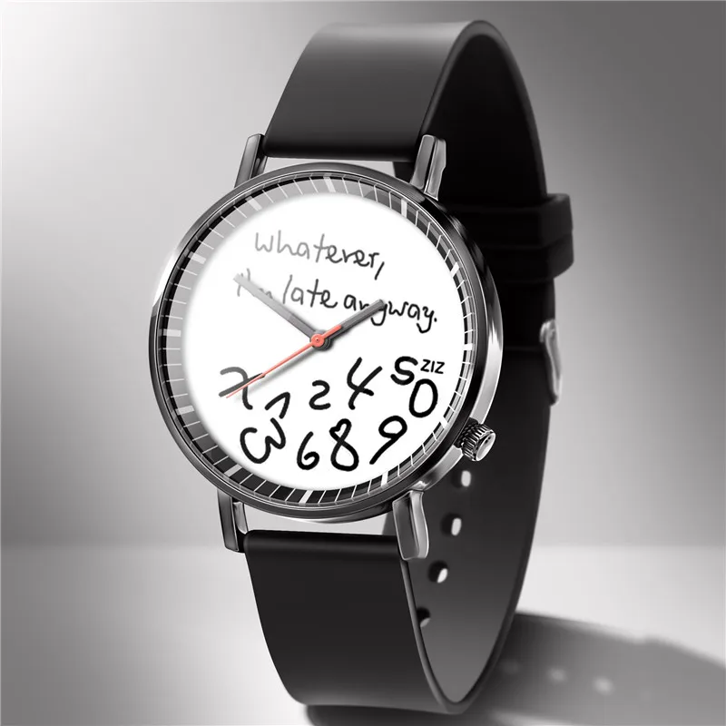 2019 new simple fashion black and white geometric watch men and women students couple Korean version of the trend watch quartz w