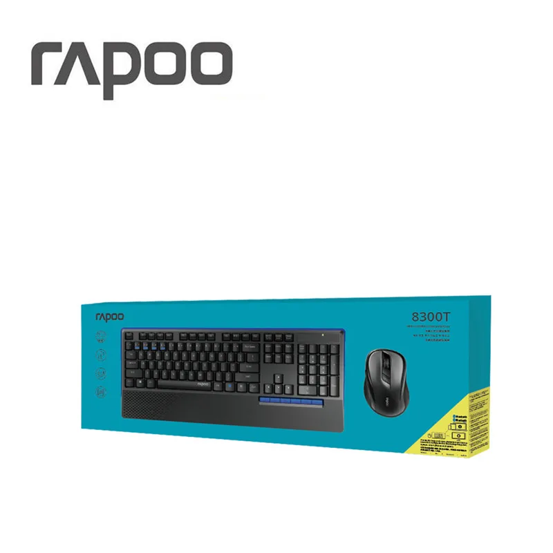 

New Rapoo 8300T Multi-mode Silent Wireless Keyboard Mouse Combos Bluetooth 3.0/4.0 RF 2.4G switch between 3 Devices Connection