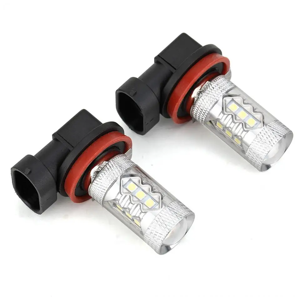 

2pcs H8 LED Fog Lamp Bulbs 12V 100W 6000K White Highlighting Automobile LED Headlights Fog Lamp Light Bulbs for Cars Vehicles