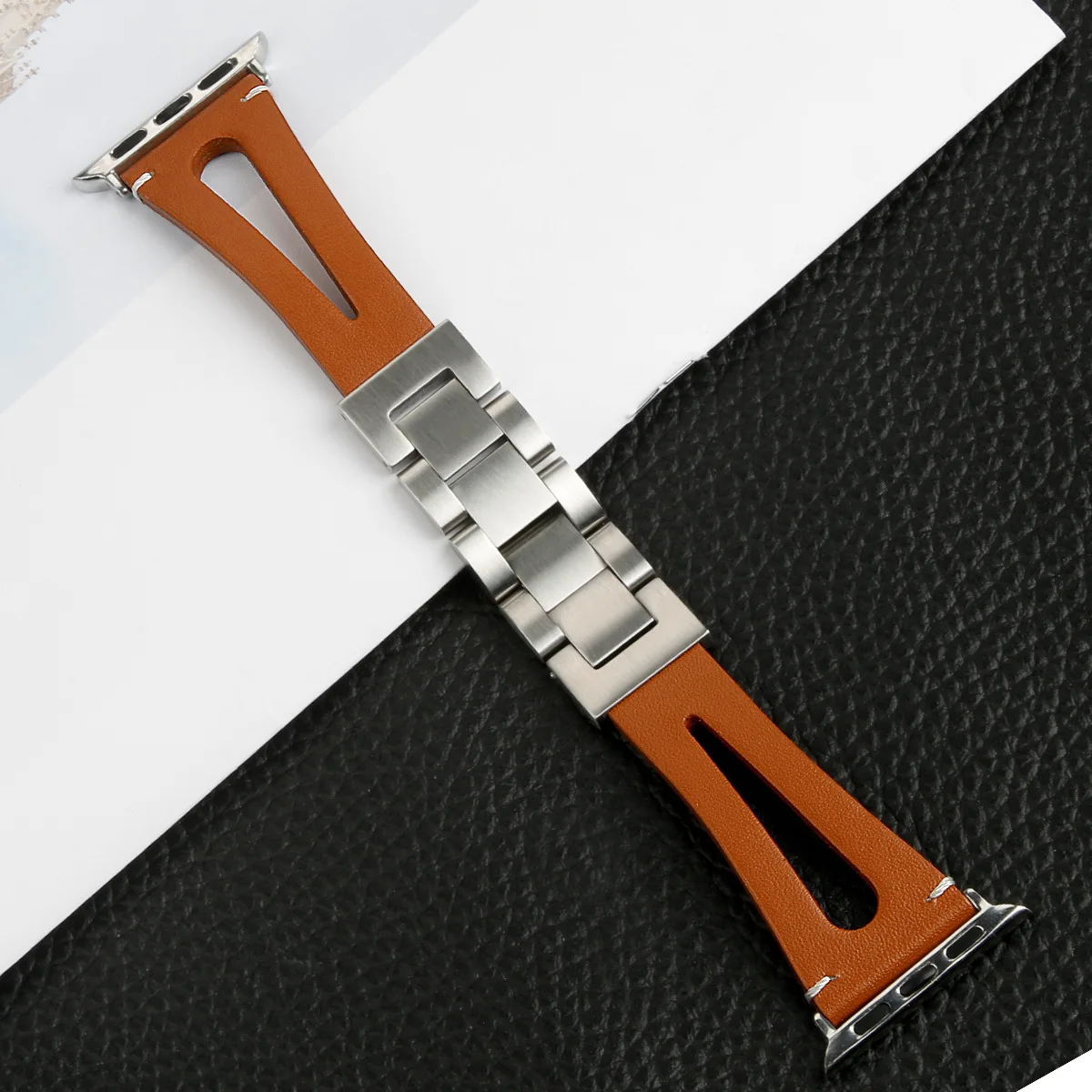 JANSIN Genuine Calf Leather watch band for Apple Watch Bands 38mm 42mm 40mm 44mm Bracelet for iWatch Series 4 3 2 1 women/Men