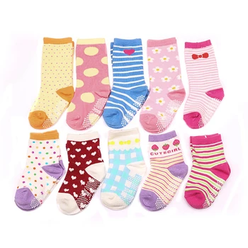

w081 Free shipping 1-3 years candy-colored female socks sweet series cotton short tube-in-tube children's socks combination