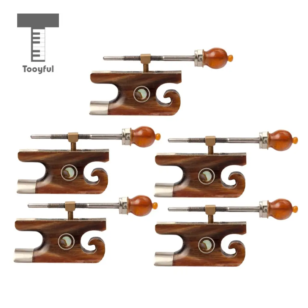

Tooyful Pack of 5 Brown 4/4 3/4 Violin Bow Ox Horn Frogs with Mount Screws Luthier Tools Musical Instrumen Accessory