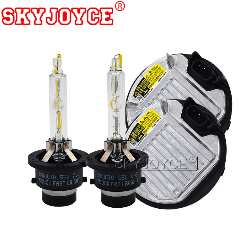 SKYJOYCE 55W D2S D4S Xenon HID Kit 5500K Fast Bright Kit Xenon Bulb D2S D2R D4S D4R Car Headlight Ballast Kit For Toyota Lexus (4)