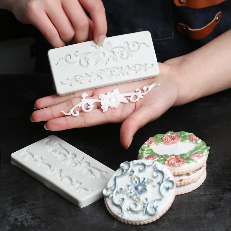 

Fondant Cake Flower Border Silicone Mold Chocolate Cake Decorating Mould Lace Mat Wedding Party Cakes Deco Mould DIY Baking Tool