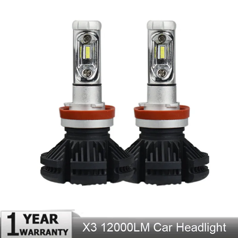 

Car LED Headlights H7/9006/H4/H11 LED Headlight Bulbs X3 ZES Chip 50W 12000LM/pair IP68 200m Range Hi/Lo Beam Bright Lamp Auto