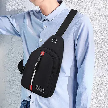 

Sell at a loss! Men Outdoor Sport Sling Shoulder Small Bag with Earphone Hole Multifunction Crossbody Chest Pack