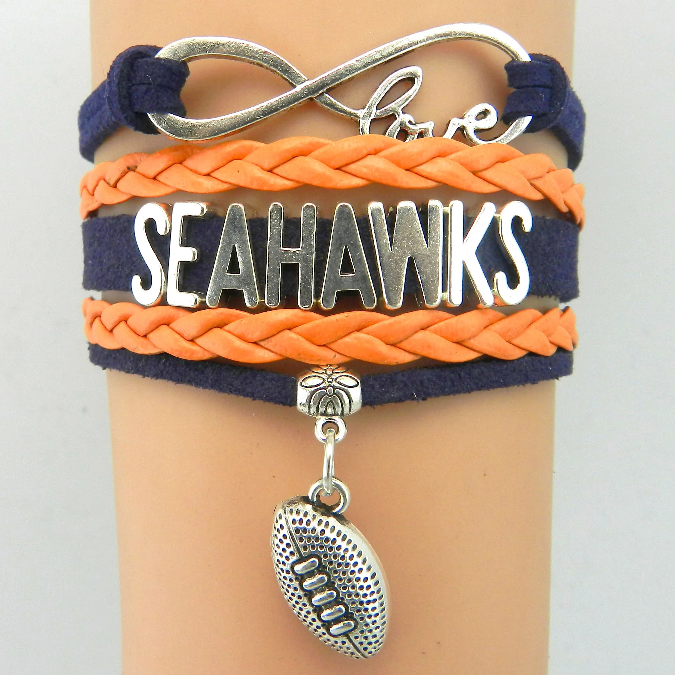 Buy Seattle Football Team Bracelet Seahawks Football Wrap Charm Bracelet Gift