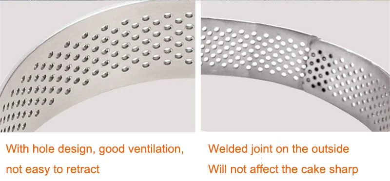 20 шт., форма для торта из нержавеющей стали, 8 см, серебряное кольцо для выпечки дома, инструменты для выпекания, круглые отверстия, не вытягиваются, хорошие, DIY, выбираются, вечерние формы