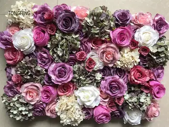 

TONGFENG Mixcolor 10pcs/lot Artificial silk rose peony 3D flower wall panel wedding backdrop decoration flower runner wedding