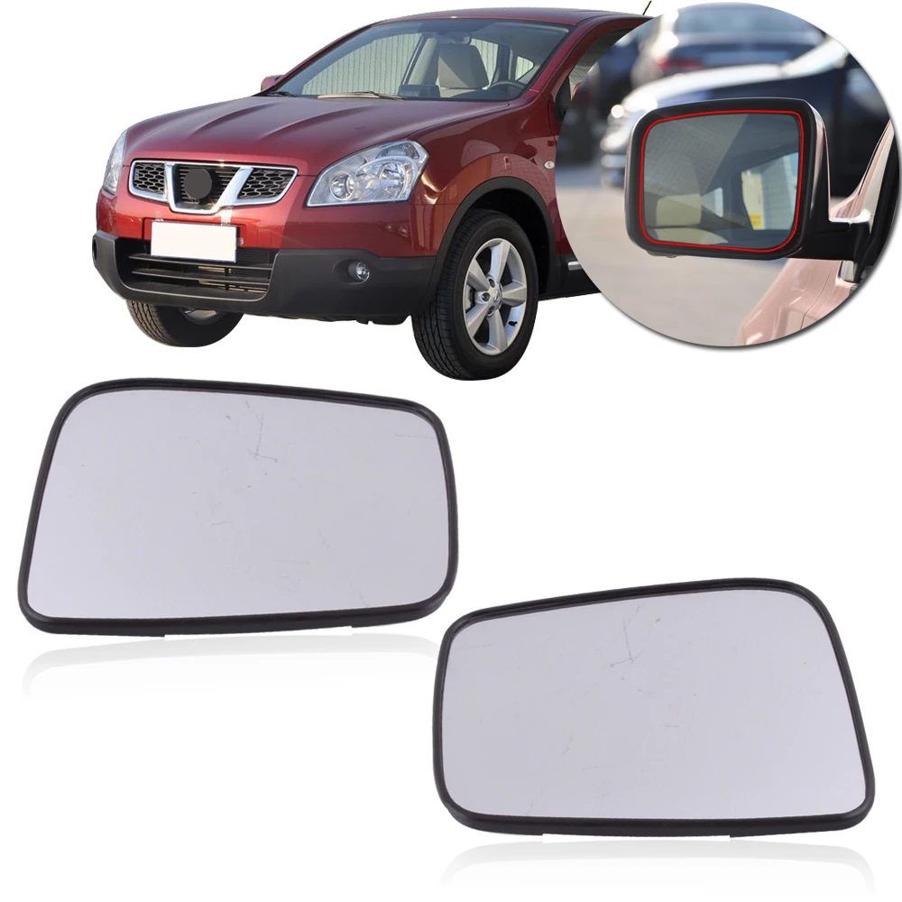 

CAPQX 1Pair Outside Rearview Mirror Glass with Heating For Nissan Qashqai 2008 2010 2011 2012 2013 2015 rear view mirror Lens