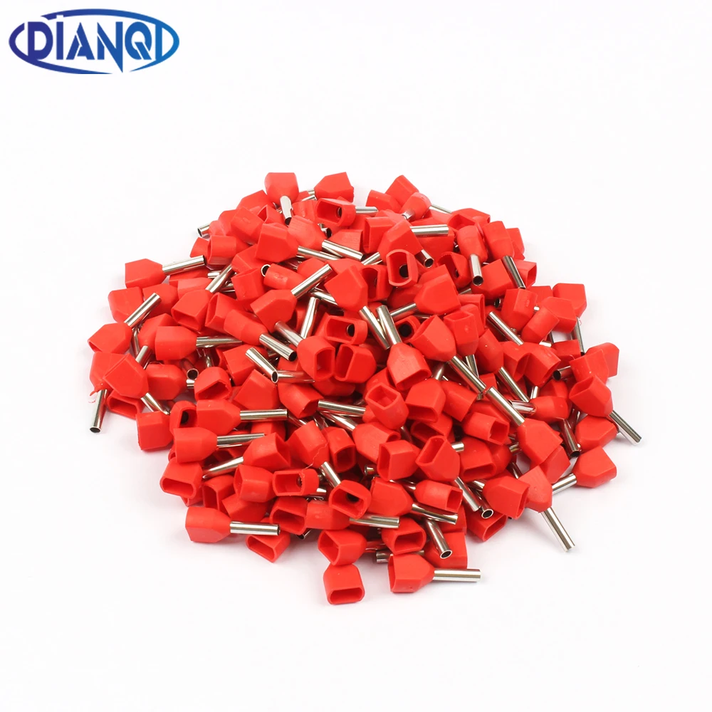 

DIANQI TE7508 Two Pre-insulated Pipe-shaped End Cold pressed terminals/Cable Connector/Wire Connector 1000PCS/Pack