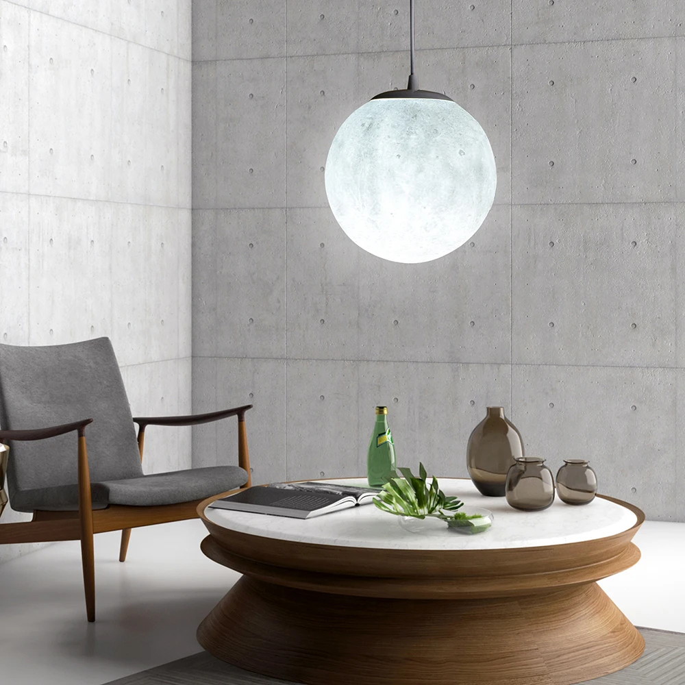 

3D 7 Colors Modern Design Moon Pendant lights Vintage Restaurant Bedroom Rope Light Nordic Vintage Pendant Ceiling Lamp