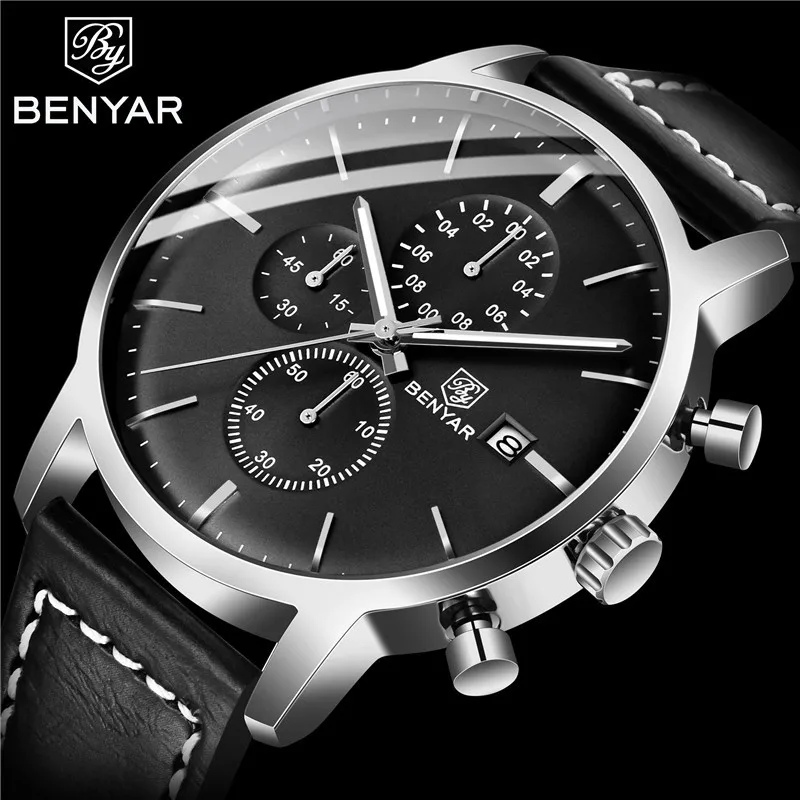 Мужские часы BENYAR 2019 новые лучшие Брендовые повседневные модные кварцевые с