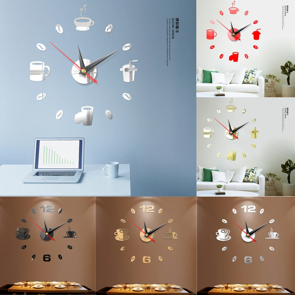 Faroot Новые Креативные современные акриловые DIY настенные часы 3D самоклеющиеся Стикеры домашний офис кухонный Декор Горячая Великобритания