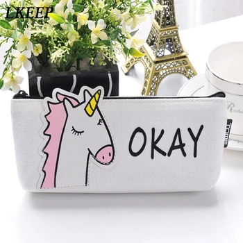 

Canvas Cartoon Animals Printing Small Cosmetic Bag For Mascara Eyeliner Cute Mini Women Makeup Bag Zipper
