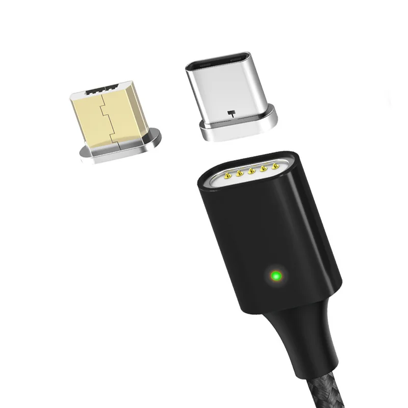 كابل مغناطيسي نوع C كابل LED مؤشر المغناطيس شاحن بيانات كابل شحن سامسونج Xiaomi شاحن هاتف محمول يعمل بنظام تشغيل أندرويد كابلات