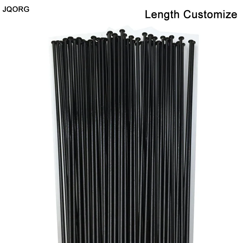 

JQORG 12 Pieces A Lot Straight Pull 14G Bicycle Spokes Black Color Diameter 2.0 mm 304 Stainless Steel Mountain Bike Spokes