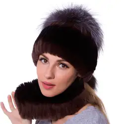 JKP брендовые осенние и зимние женские шапки натуральный с мехом кролика высокого качества ручной работы нагрудник шляпа комплект 2018 Новый
