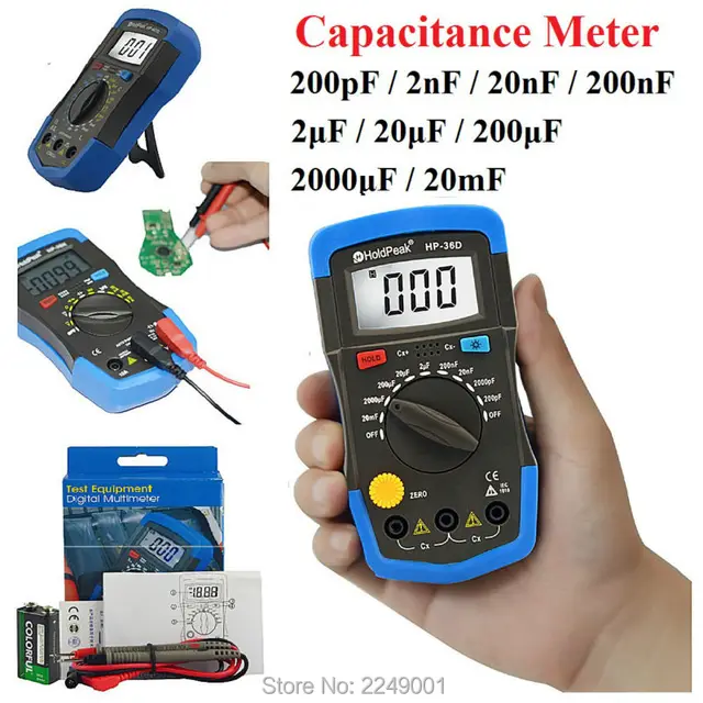 HoldPeak HP 36D Digital Capacitance Meter Capacitor Tester