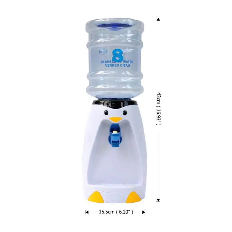 Obr Mini Distributeur Deau De Bureau Avec Bouteille Distributeur Deau Stand Mignon Dessin Animé Pingouin Distributeur Deau 25l Capacité