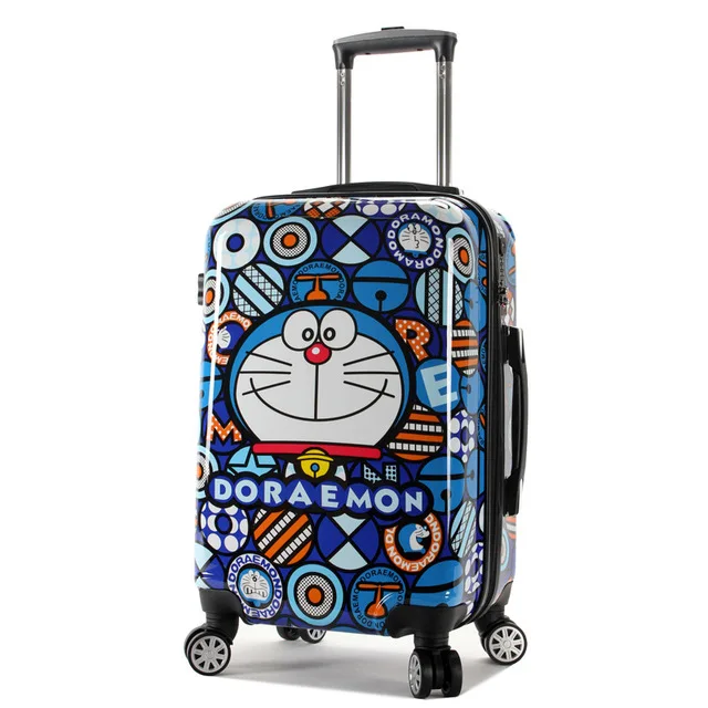 Doraemon мультфильм багаж путешествия Детский чемодан на колесиках Универсальный колеса ребенок багаж сумка Джингл кошки багаж - Цвет: 24 inch