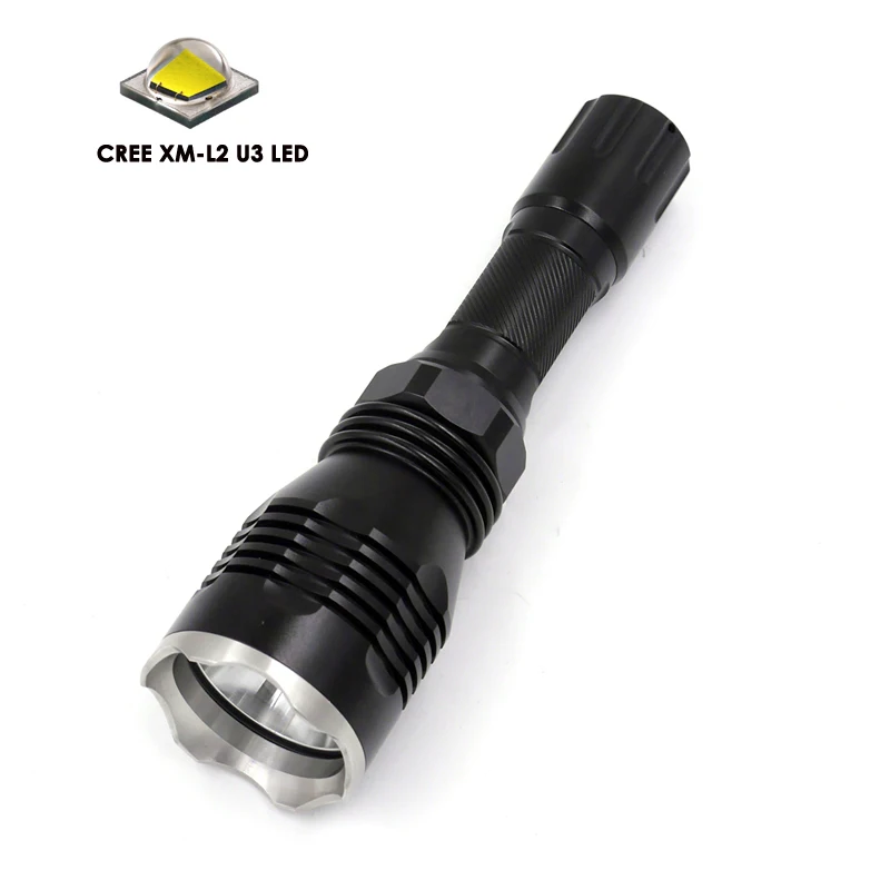 Нержавеющая сталь головка HS-802 CREE XM-L2 U3 светодиодный 1 режим 500 м дальность светодиодный фонарик 2000 люмен фонарь+ пульт дистанционного управления