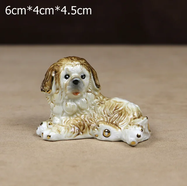 Фарфор тибетский мастиф миниатюрная керамика щенок собака фигурка Фея Сад Новинка декор искусство и ремесло орнамент аксессуары - Цвет: Style F