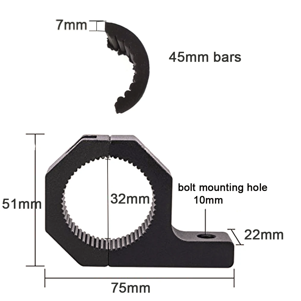 ECAHAYAKU, 2 шт., 32 мм, 52 мм, Bull Bar, кронштейн для крепления, противотуманный светильник для вождения, точечный светильник, универсальный зажим, кронштейн для автомобиля, мотоцикла, Crash Bar
