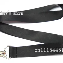 Однотонные черные пустой ключ ремешок для печати подгонять держатели ID Badge Размеры 48*2.5 см