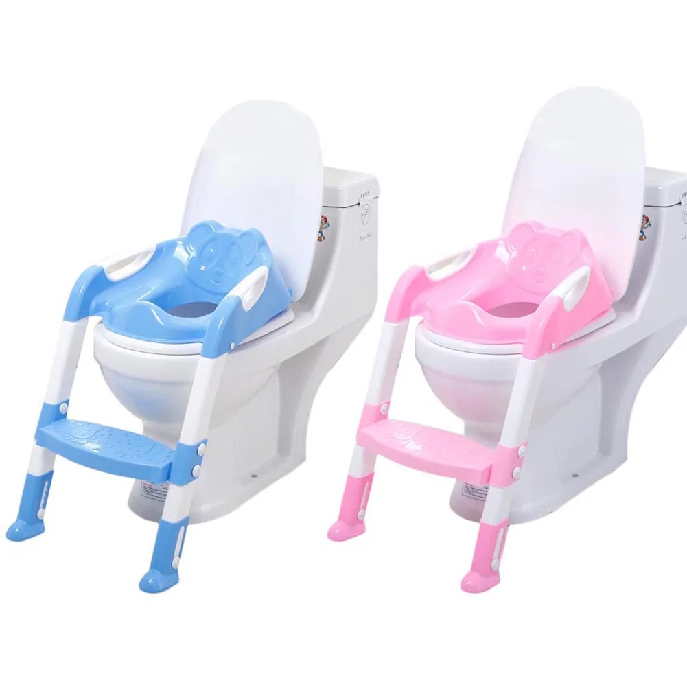 Детские, для малышей приучения к горшку сиденье с регулируемой лестница для Туалет Обучение откидное сиденье BM88