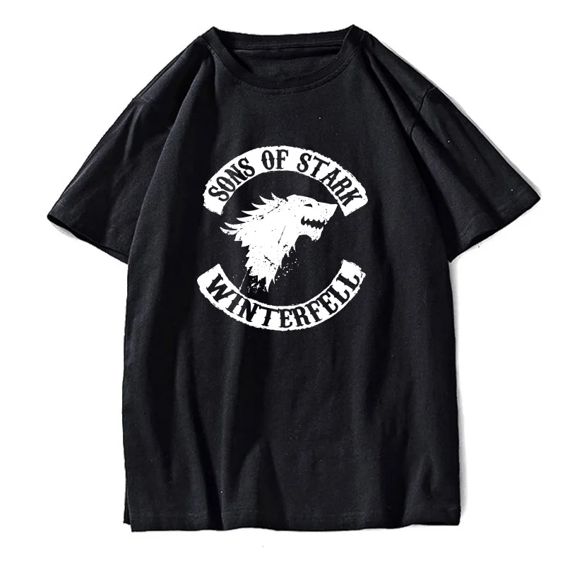 

COSMIC STRING 100% cotton summer loose game of thrones men T shrit casual winter is coming men tshirt cool t-shirt male tees