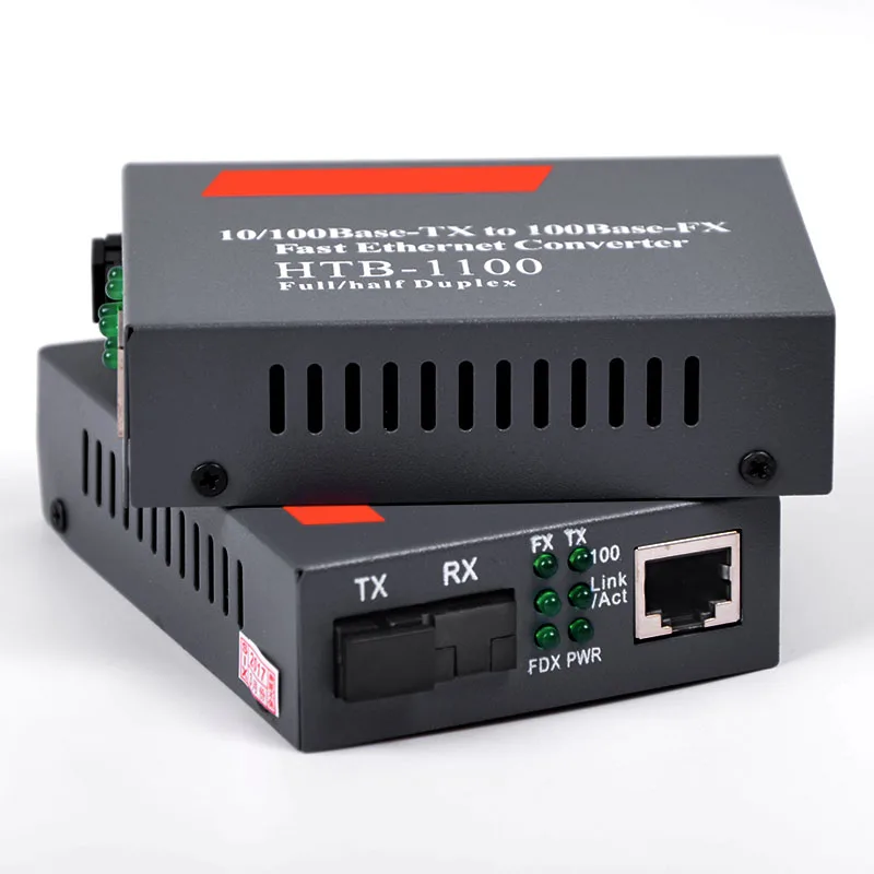 1 пара HTB 1100S волоконно оптический медиаконвертер 25 км SC 10/100 Мбит/с RJ45