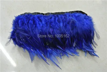 

Free shipping-10yards/color navy blue Hackle Feather Fringe Hackle feather trimming fringe Hackle feather trim