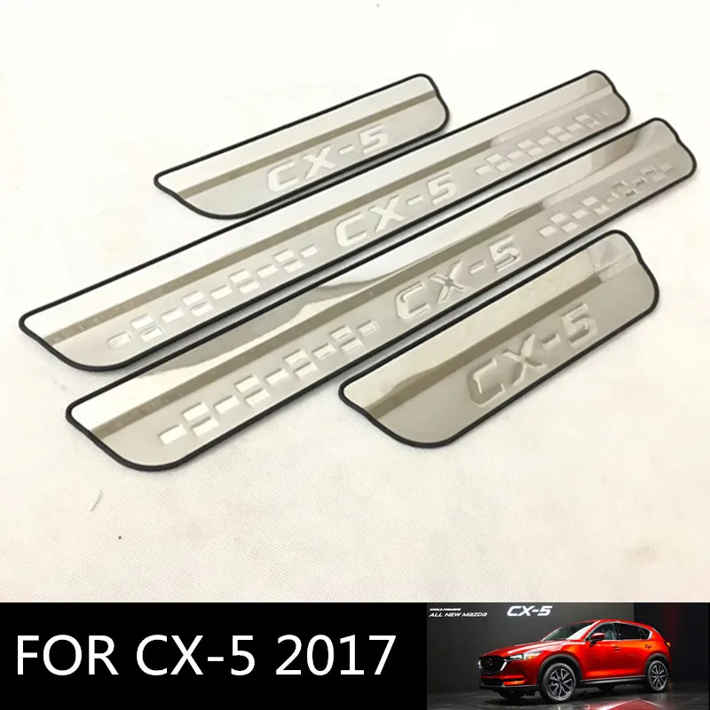 NEW 4pcs/Set Car Door Sill Scuff Plates for Mazda CX 5 2017 Stainless