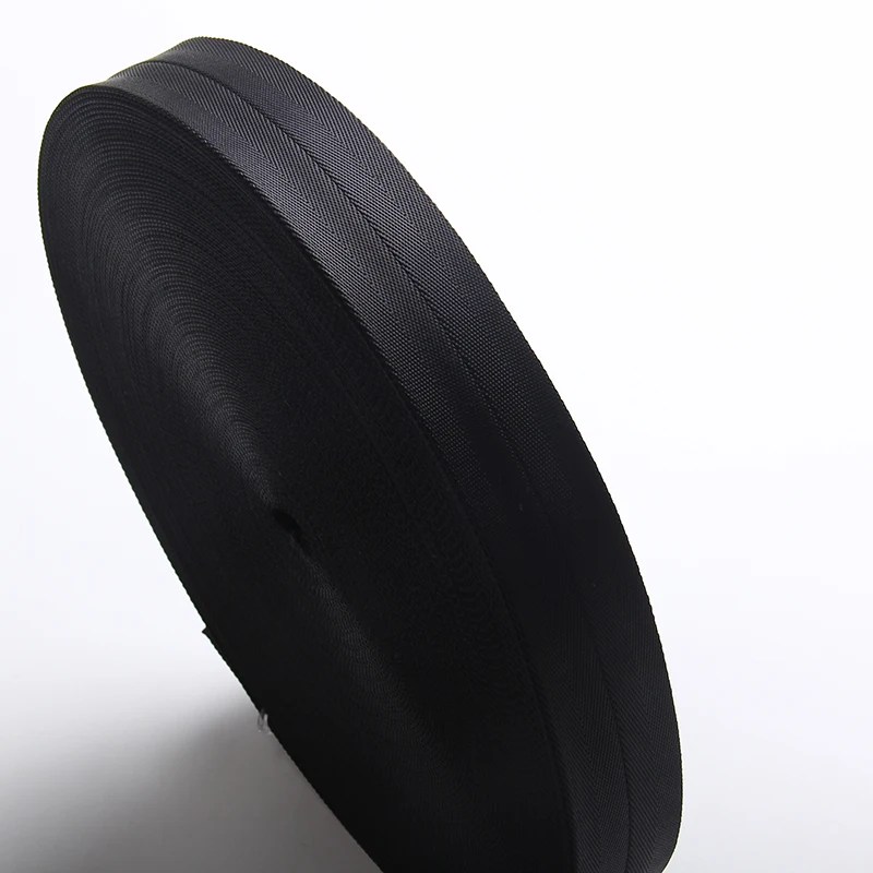1.5 inch hallow nylon seat belt webbing black color mid tubular nylon