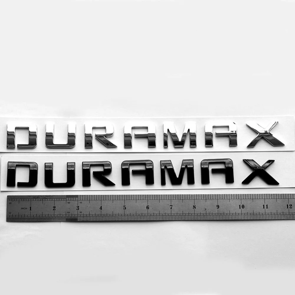 Chrome 2 Pack Duramax Diesel Emblems Badge Compatible for SILVERADO 2500 3500 HD GMC SIERRA