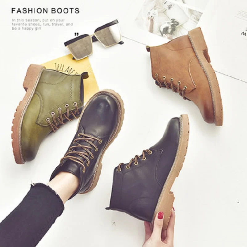 

2019 spring and summer new breathable wild Martin boots retro student boots