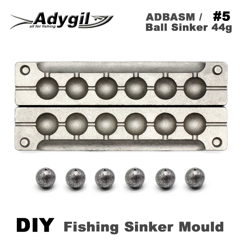 Adygil DIY рыболовный шар грузило прессформы ADBASM/#5 Шариковый грузило 44 г 6 полостей