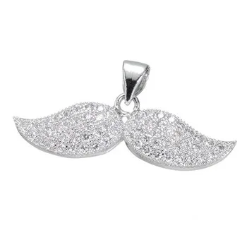 Luxury Angel Wing AAA Austrian CZ Rhinestones Rhodium Plated Chain Pendant Charms Jewelry for Women Collier Femme