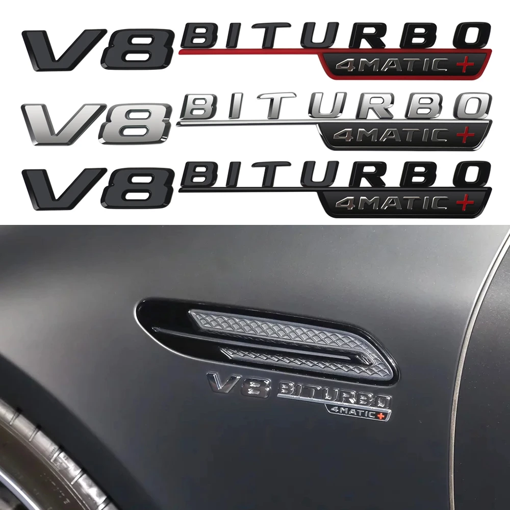 1 20 пар V8 битурбо эмблема автомобиля боковое крыло логотип наклейка для Mercedes Benz AMG