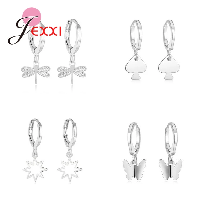 

Nice Pendientes Mujer Hot Fashion Wholesale Jewelry 925 Sterling Silver Dangling Huging Drop Earrings for Women Cute Gift Bijoux