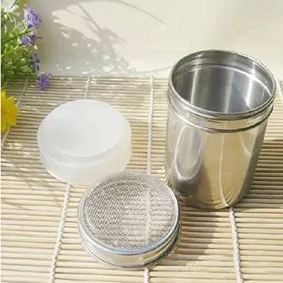 

1PCS New Design Stainless Steel Chocolate Shaker Dredge Icing Sugar Salt Flour Coffee Sifter Lid Coffee Filter Baskets
