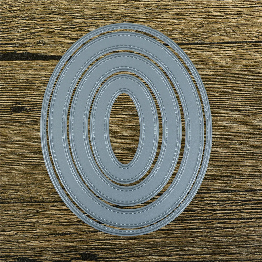 

Oval Metal Cutting Dies Stencil for DIY Scrapbooking Album Embossing Paper Cards Making Decorative Crafts 12.8cm*10.4cm 4Pcs/set
