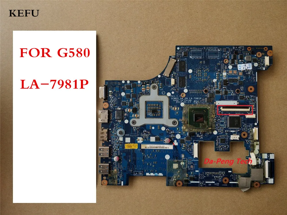 Высококачественная материнская плата KEFU для ноутбука Lenovo Ideapad G580 QIWG5_G6_G9 LA 7981P SLJ8E