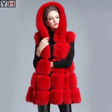 Free shipping Winter Women good quality sleeveless fox fur coat women real fox fur vest real natural fox fur vest jacket