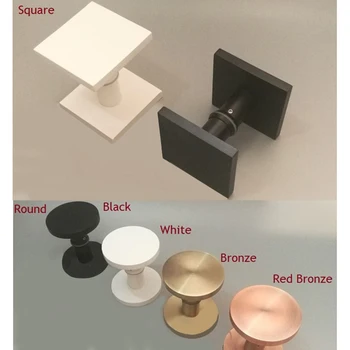 

Solid Aluminum Square Round Double Side Modern Glass Door Pull Shower Box Handle Commercial Entrance White Black Bronze