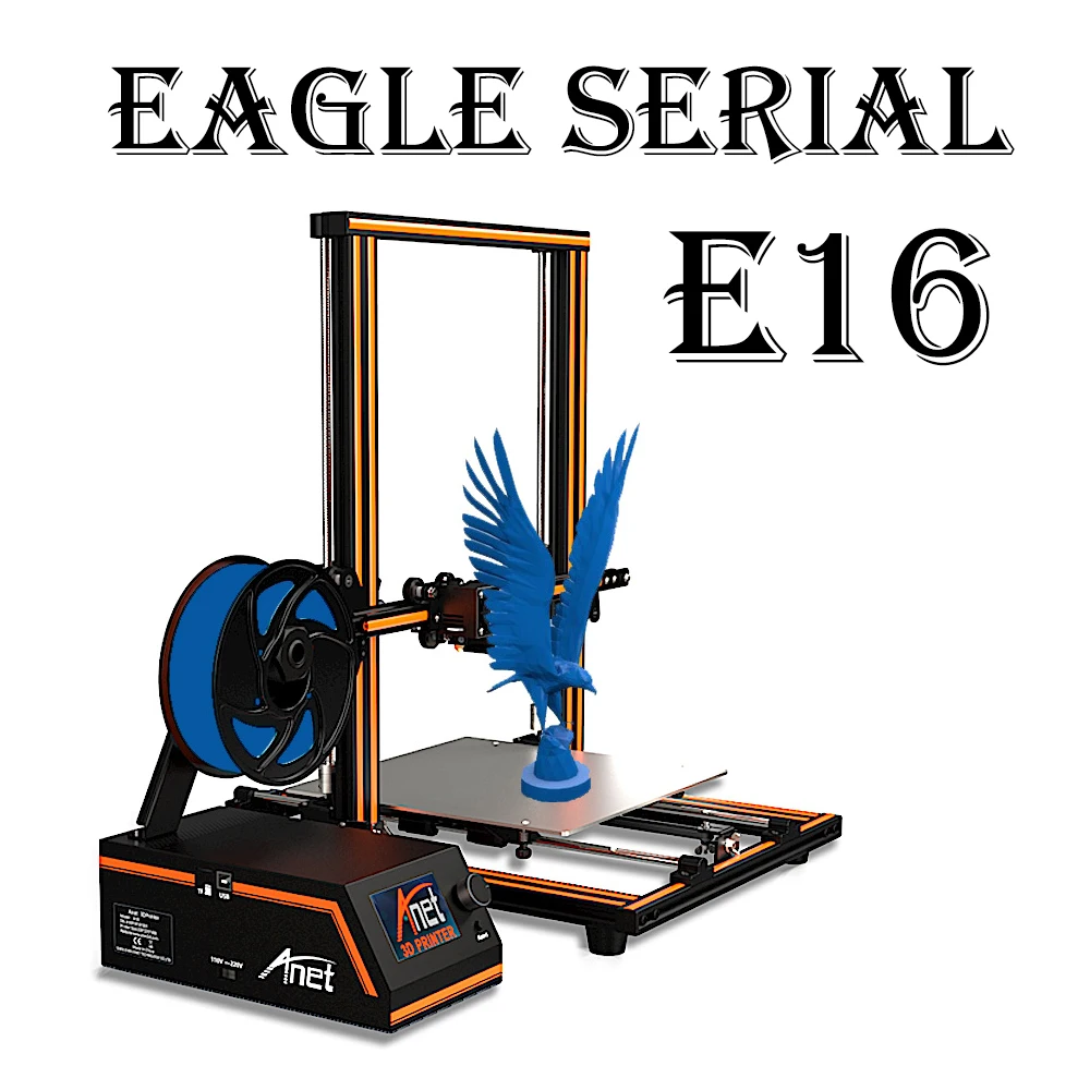 Anet E16 E12 E10 كبيرة 3D طابعة عالية الدقة المزدوجة Y-محور دليل قضبان Prusa I3 سطح المكتب 3D طابعة impresora 3d مع خيوط