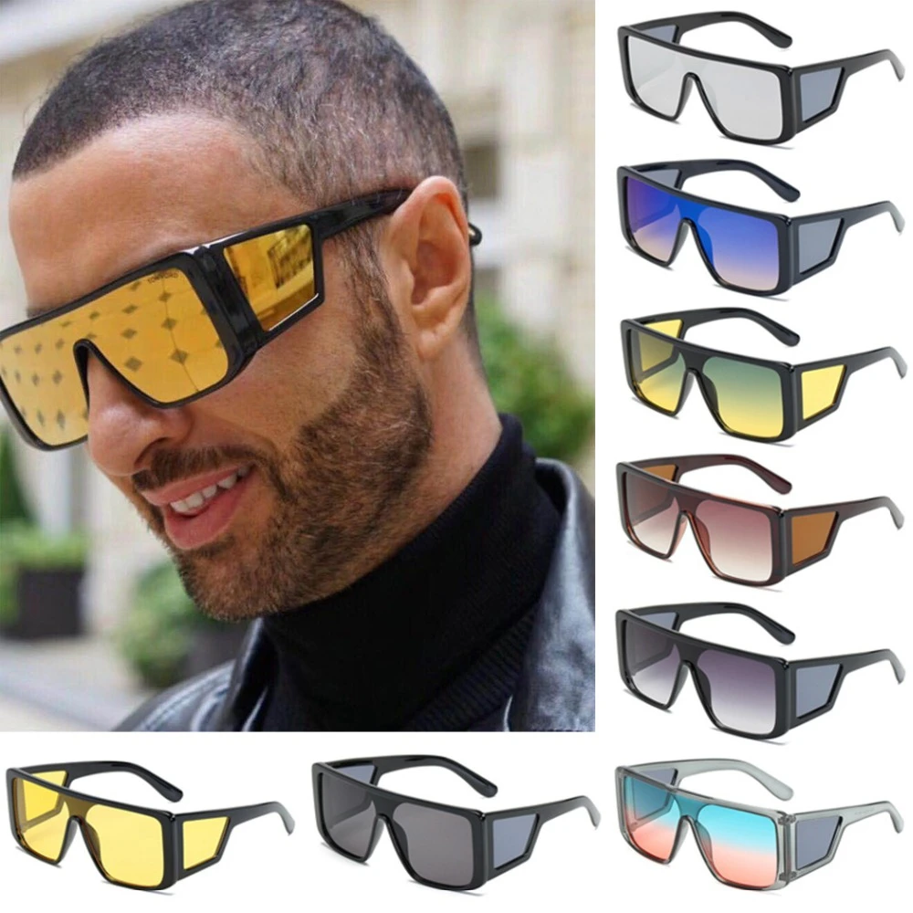 Nuevas grandes gafas de sol cuadradas para hombre y mujer, gafas de sol de diseñador de gafas de modernas para hombre, gafas de una pieza con espejo, UV400|De los