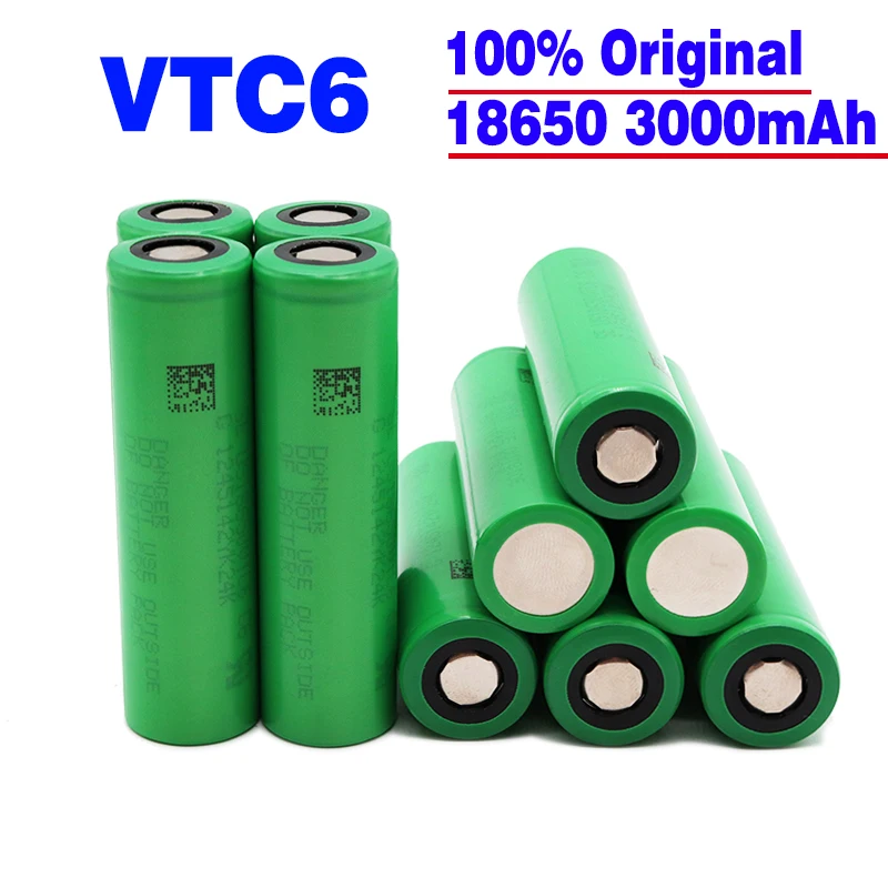100% оригинал VTC6 3 7 V 3000mAh литий ионный аккумулятор для US18650 электронные сигареты